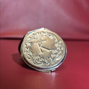 Monogram 'K' Silver Compact Mirror